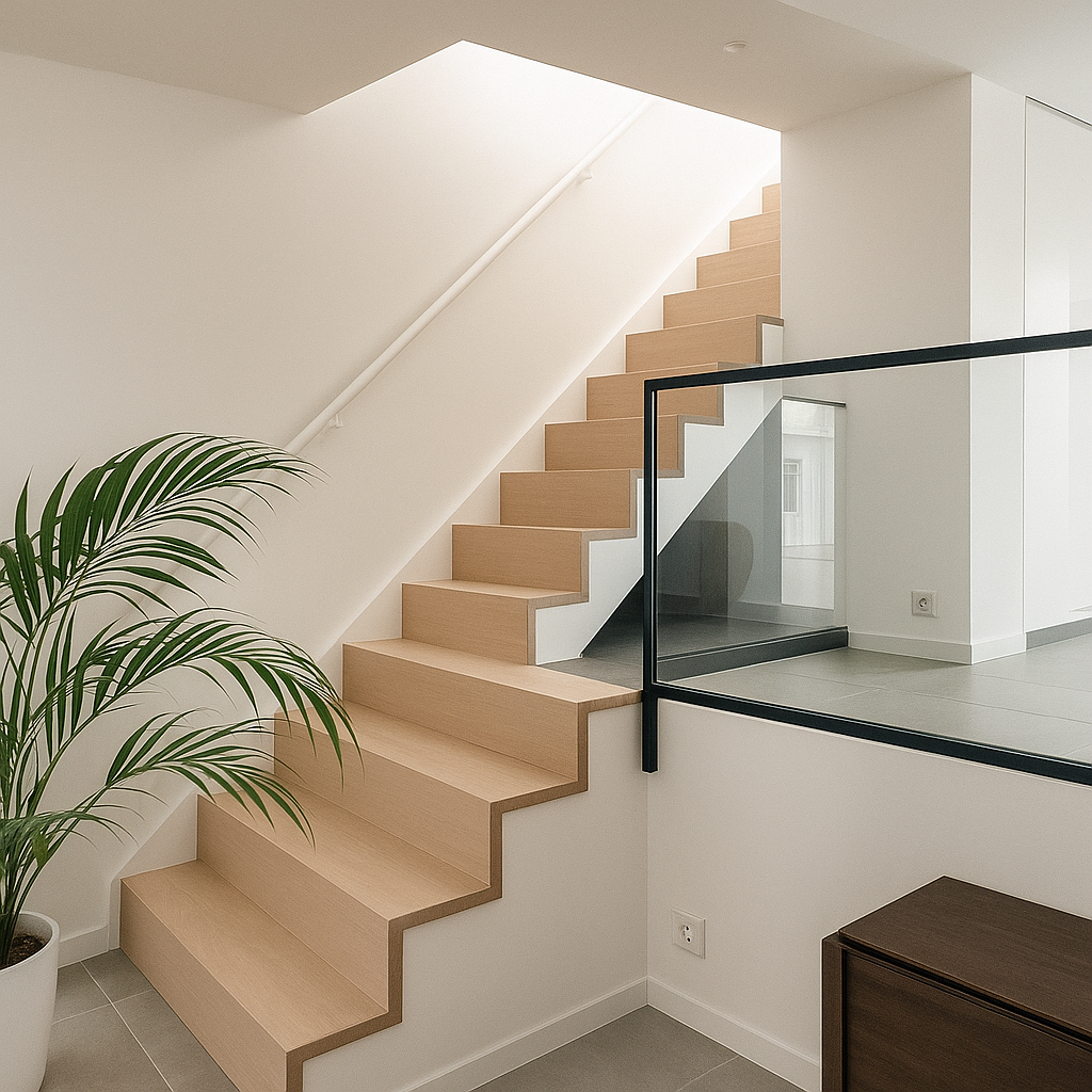 led verlichte handgreep en glas balustrade